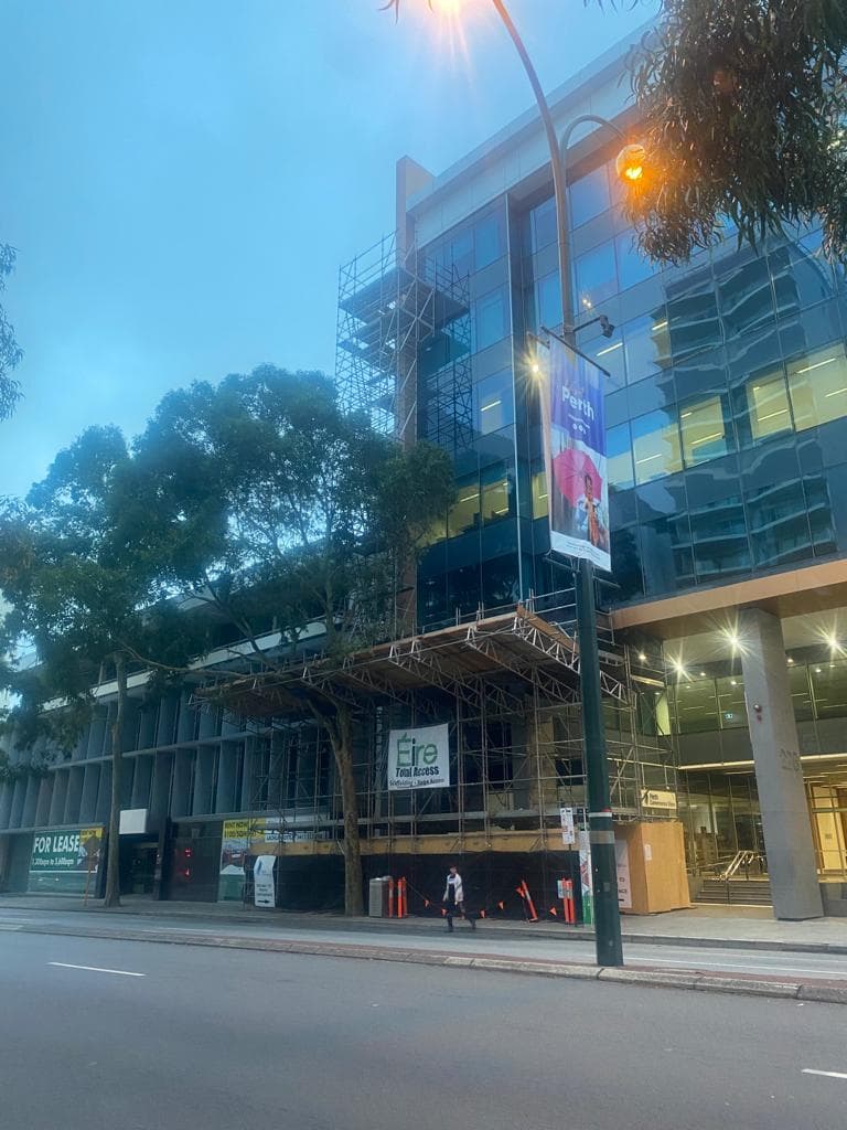226 Adelaide Terrace facade installation — view 7, Perth CBD, WA — GreenLine Facades