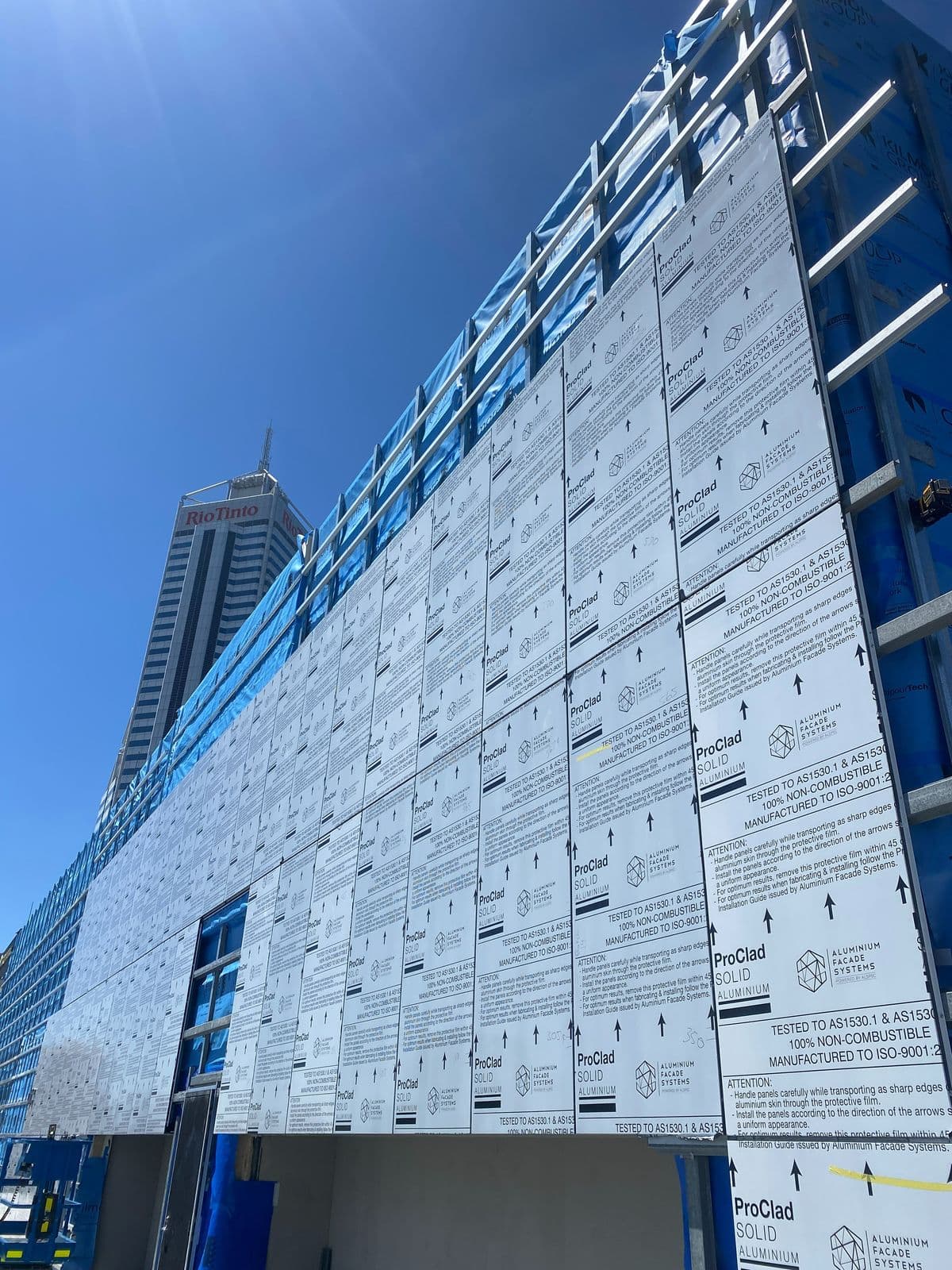 565 and Cloisters facade installation — view 5, Perth CBD, WA — GreenLine Facades