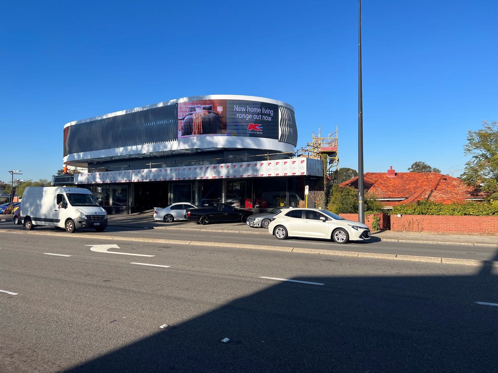 Como Signage facade installation — view 2, Como, WA — GreenLine Facades
