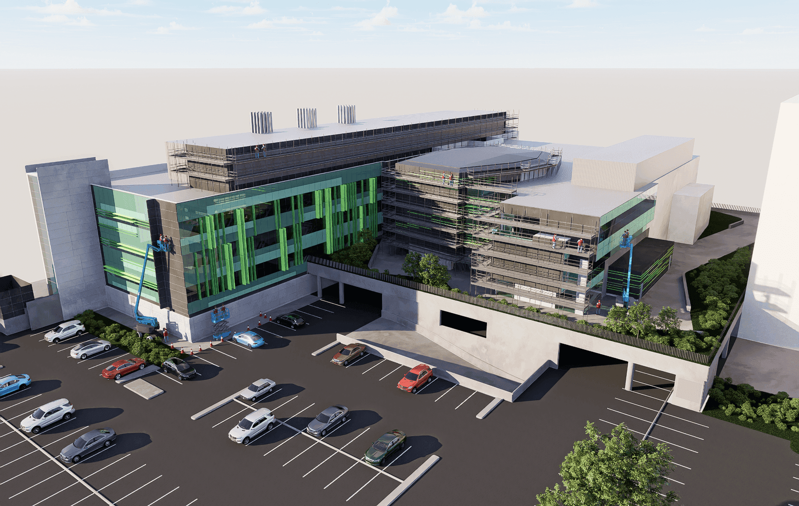Fiona Stanley Hospital facade installation — view 9, Murdoch, WA — GreenLine Facades