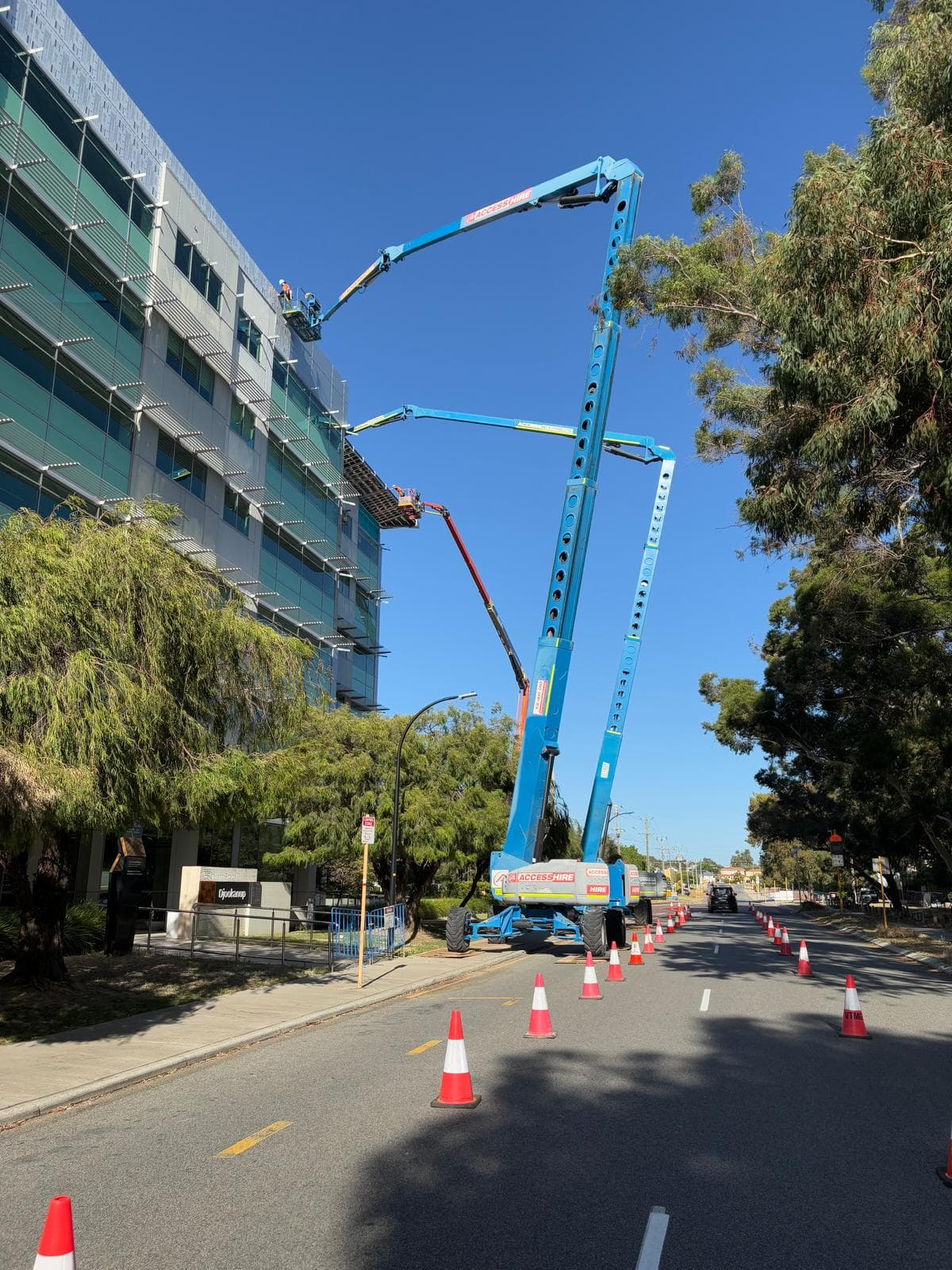 Optima Centre — Djookanup facade installation — view 5, Forrestfield, WA — GreenLine Facades